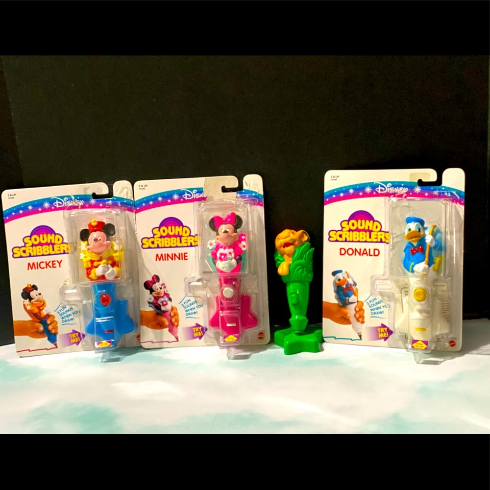 DISNEY VTG 90s LION KING, MICKEY, MINNIE & DONALD DUCK SOUND SCRIBBLERS WORKING